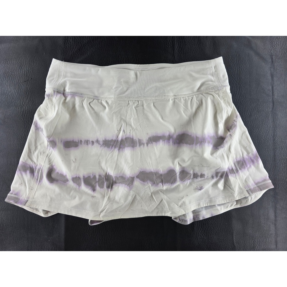 Lululemon Pace Rival Skirt White Purple Tie Dye Athletic Skort Size 8